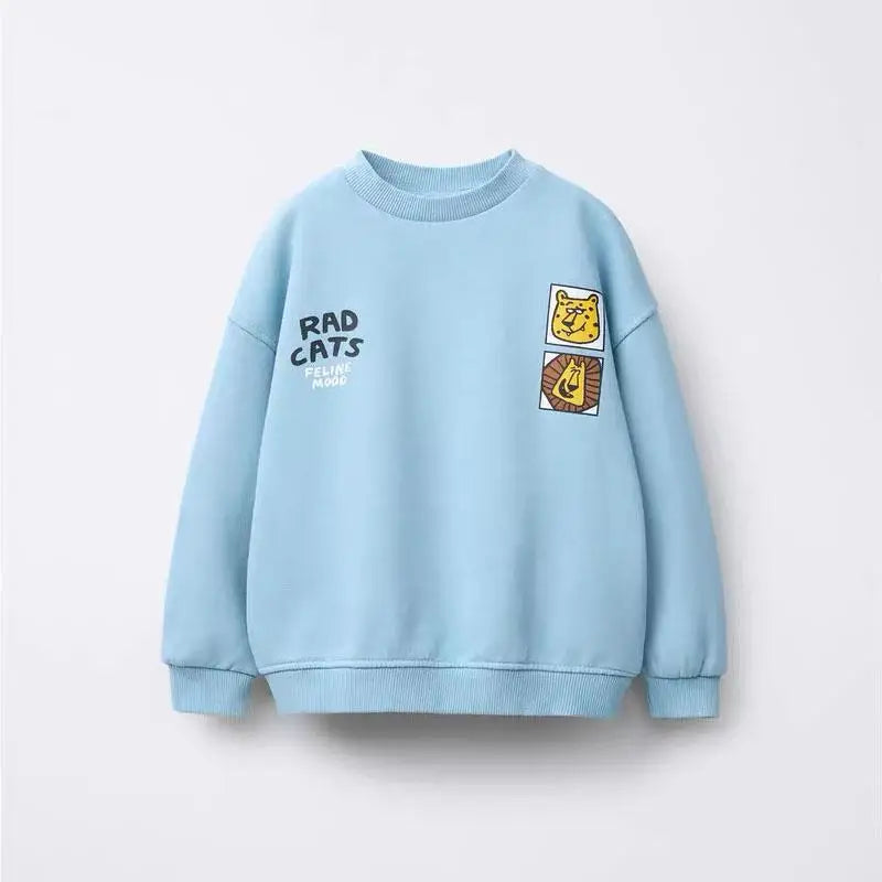 Child Cartoon Sweatshirt New Fashion Casual Wear New Kids Long-sleeved Tops Printed Hoodies Boys Fashion Spring Autumn Clothes