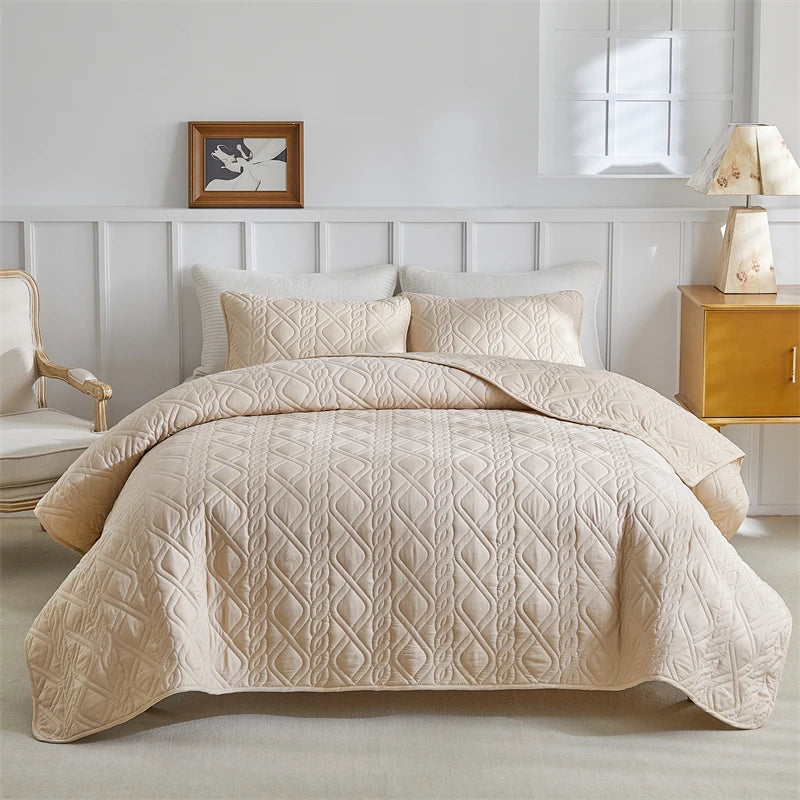 Quilt Bedding Sets, Lightweight Soft Bedspread Coverlet with Pillow Cases, Quilted Blanket Thin Comforter Bed Cover, All Season