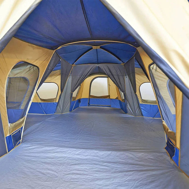 600*600cm Family Camping Outdoor Leisure Tent Four Rooms One Hall Shade Huge Outdoor Tents Customized