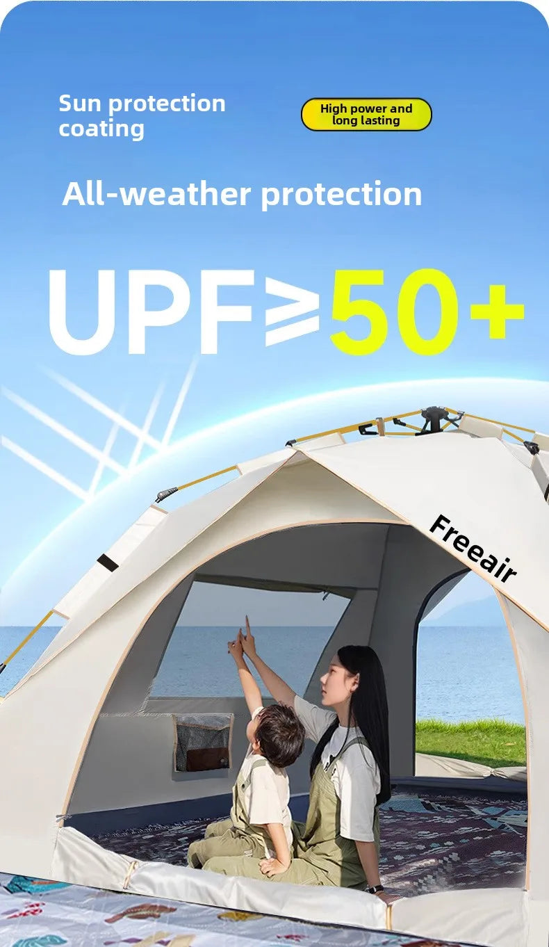 Tent Outdoor Automatic 3-4 People Household Sunscreen Indoor Small House Adult Children's Tent Outdoor Camping Awning