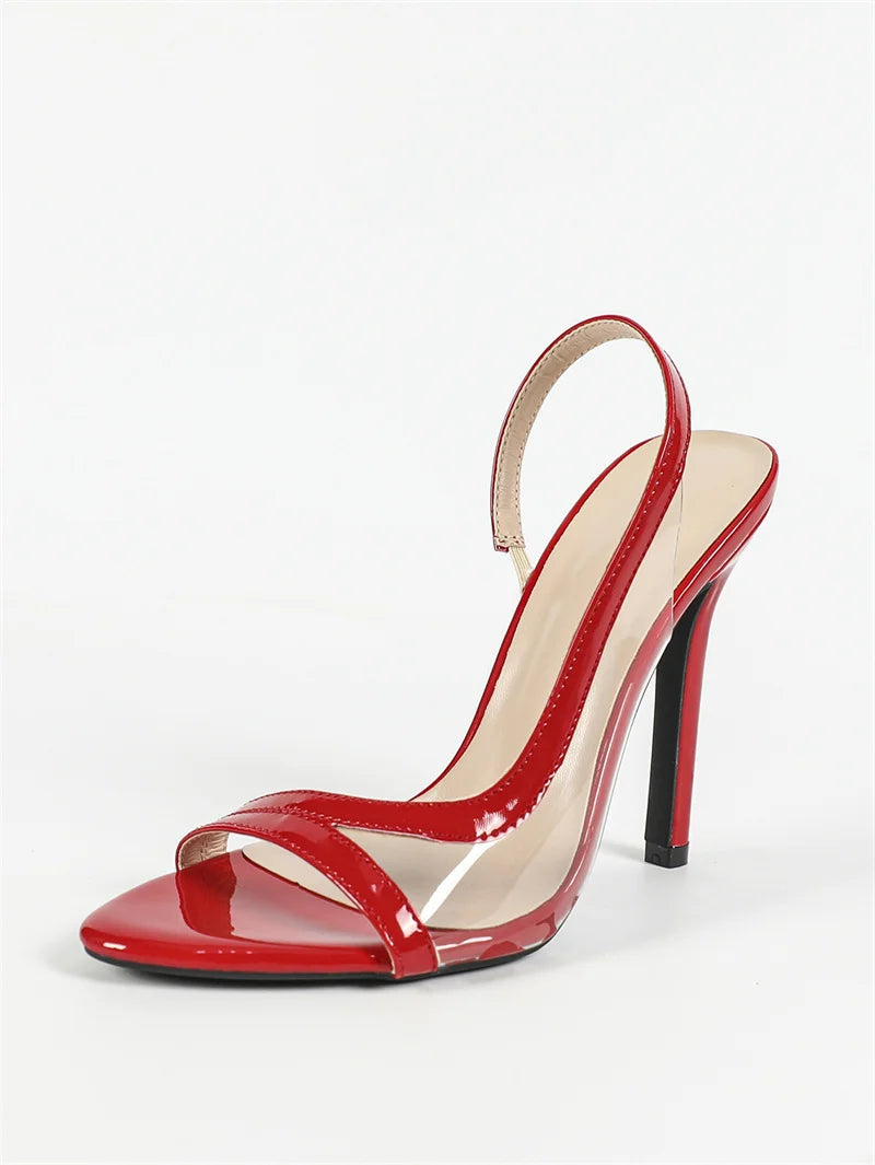 Liyke Sexy Slingback Sandals Women 2025 Summer Fashion Cozy Open Toe Slip On Back Strap Shoes Red High Heels Sandalias De Mujer