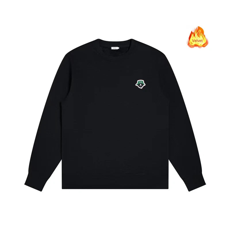 2024 Men's Golf Sweatshirts Autumn/Winter Golf Sweater Outdoor Leisure Round Neck Pullover Golf Wear with Thin Velvet