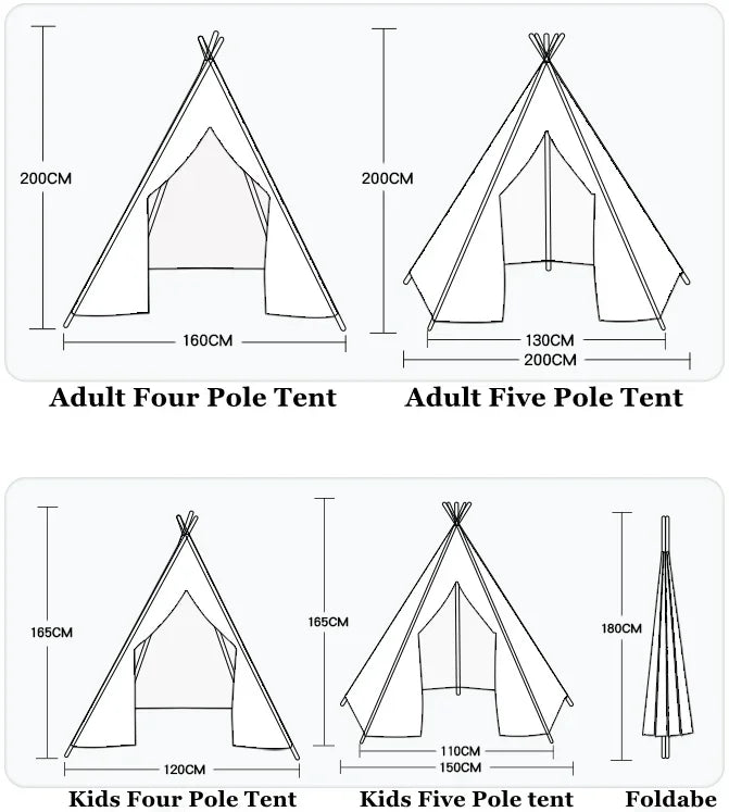 White Lace Teepee Tent for Kids Large Fairy Play House Indoor Wigwam Children Castle Wedding Party Photography Props Boho Decor