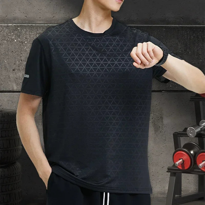 Men's Sports Shirts Sweatshirt Things for Gym Shirt Dry Fit Workout Yoga Tops Breathable Short Sleeves Undershirt Golf Wear Top