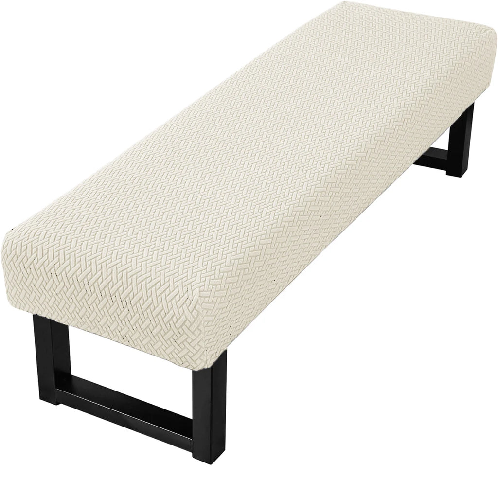 Stretch Jacquard Dining Bench Cover Living Room Anti-Dust Removable Bench Slipcover Washable Bench Seat Protector