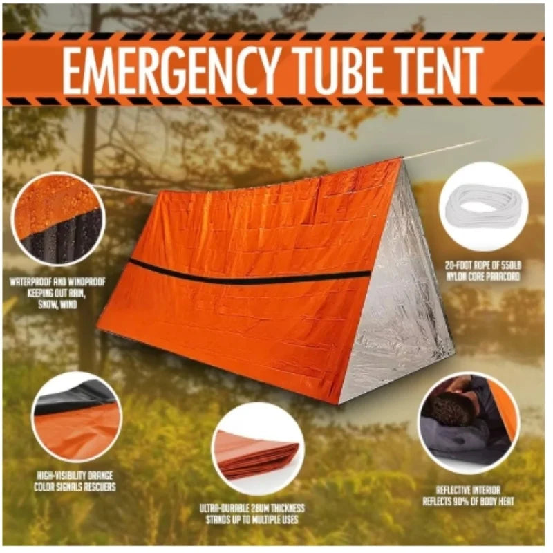 2 Person Emergency Tent  Waterproof Camping Travel Pergola Family Campaign House Tourist Tents Cool Gear Equipment Coat