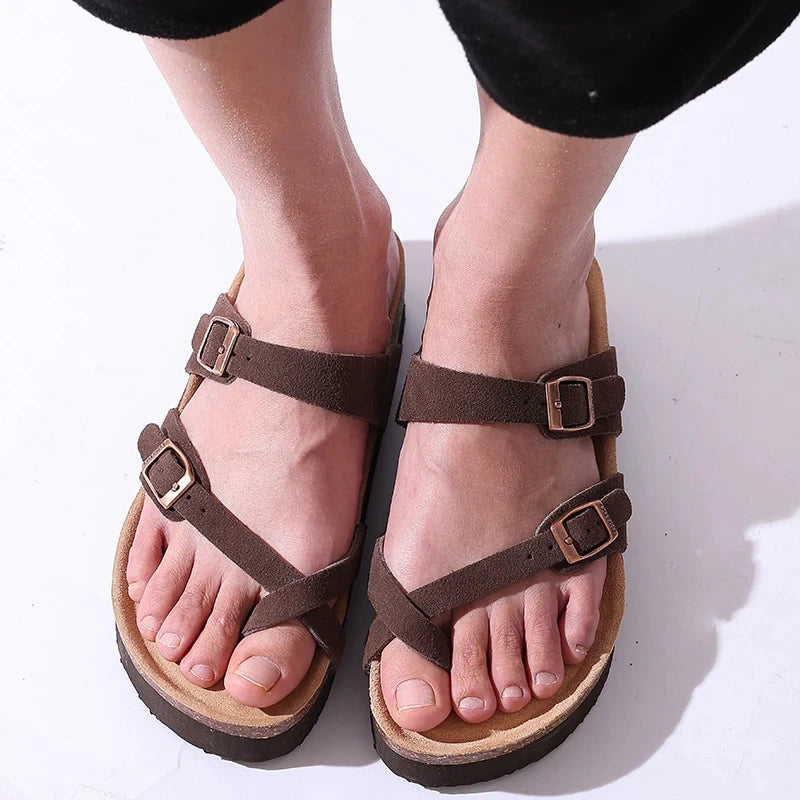 Pallene Women Classic Clogs Cork Footbed Slippers Slip-on Cork Sandals Feamle Unisex Beach Shoes Outdoor Men Mules And Clogs