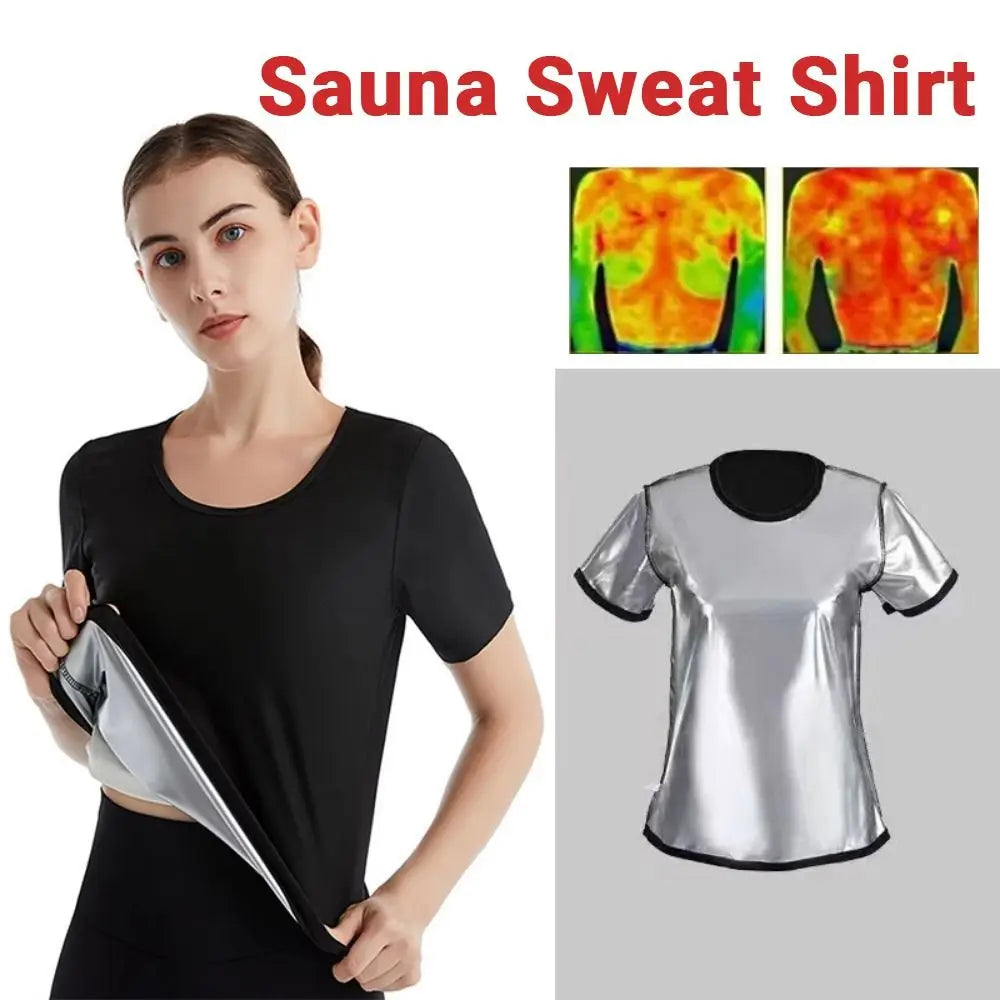 Sweat-resistant Sweat Short Sleeve Fat Burning Compression Fit Shapewear Top Reusable Waist Trainer Workout Compression T-Shirts