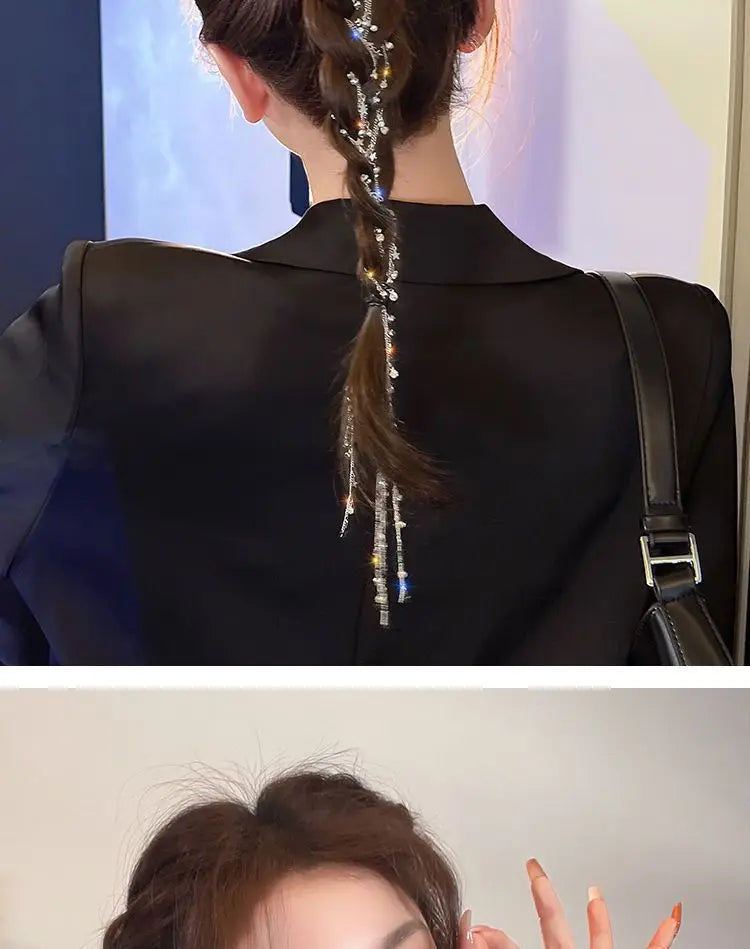 Fashion Accessories Hair Chain Braided Hairpiece Ponytail Star Hair Ornament Hair Clip Hairpin for Women