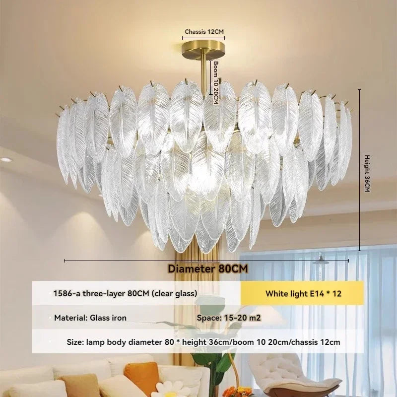 Modern Luxury crystal Chandeliers Gold French Glass chandelier Idoor Home Decor Pendant Lamp for Living Room Dining