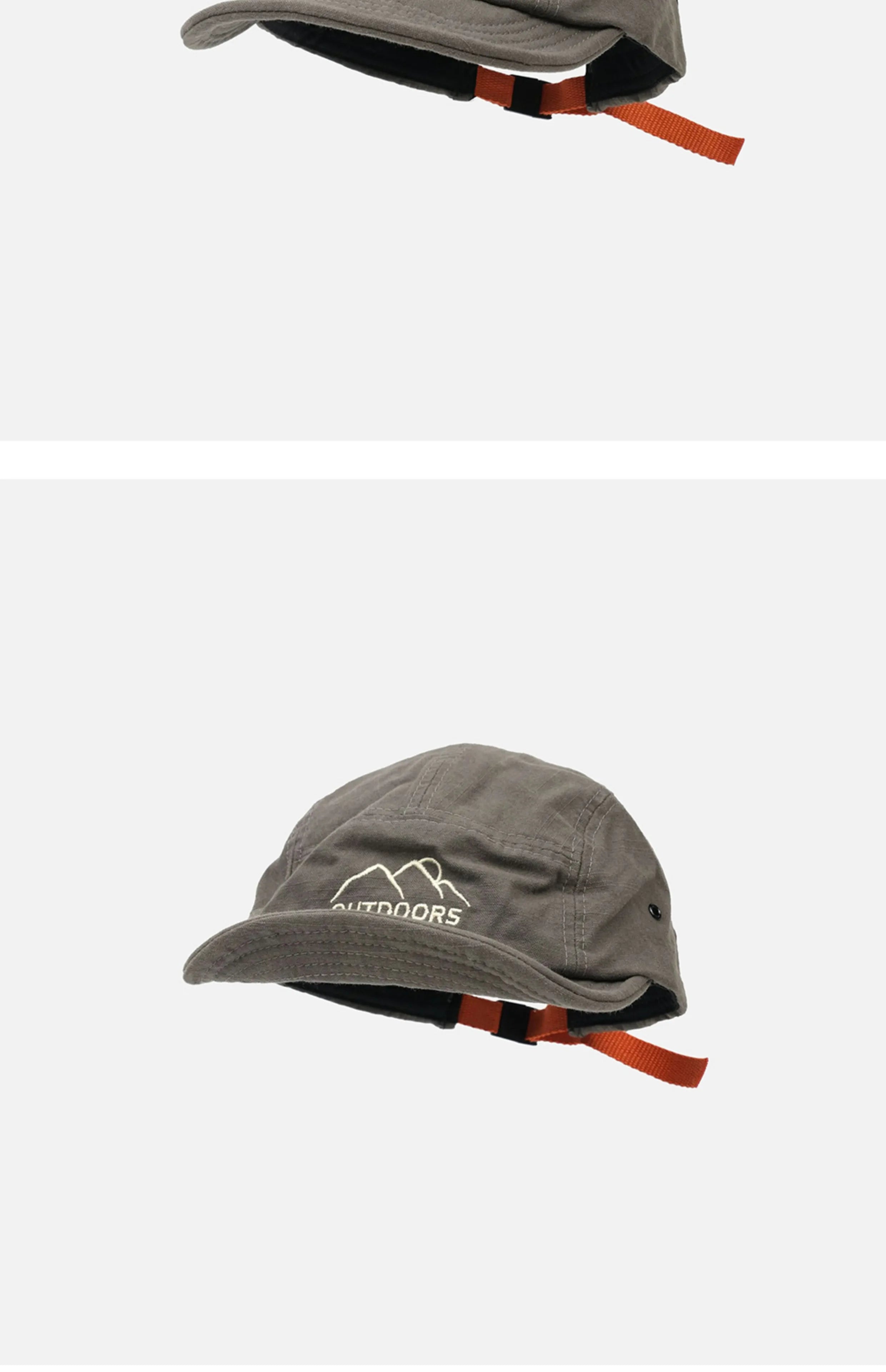 Style Short Brim Peaked Cap Men and Women All-Matching Retro Soft Top Snap-Brim Hat Mountain Embroidery Five-Piece Hat Fashion