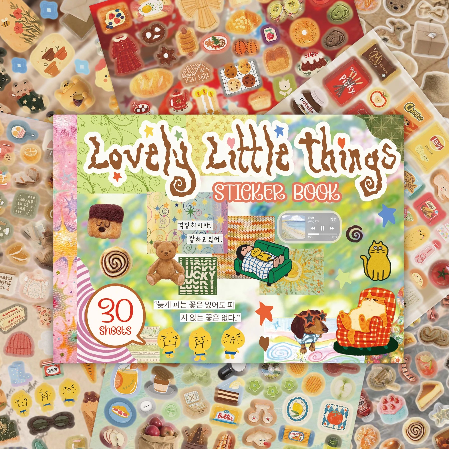 Different Covers, Same Content 30 Sheets Korean Style Sticker Book, Cute Scrapbook Stickers  for DIY Gifts Card Art Crafts