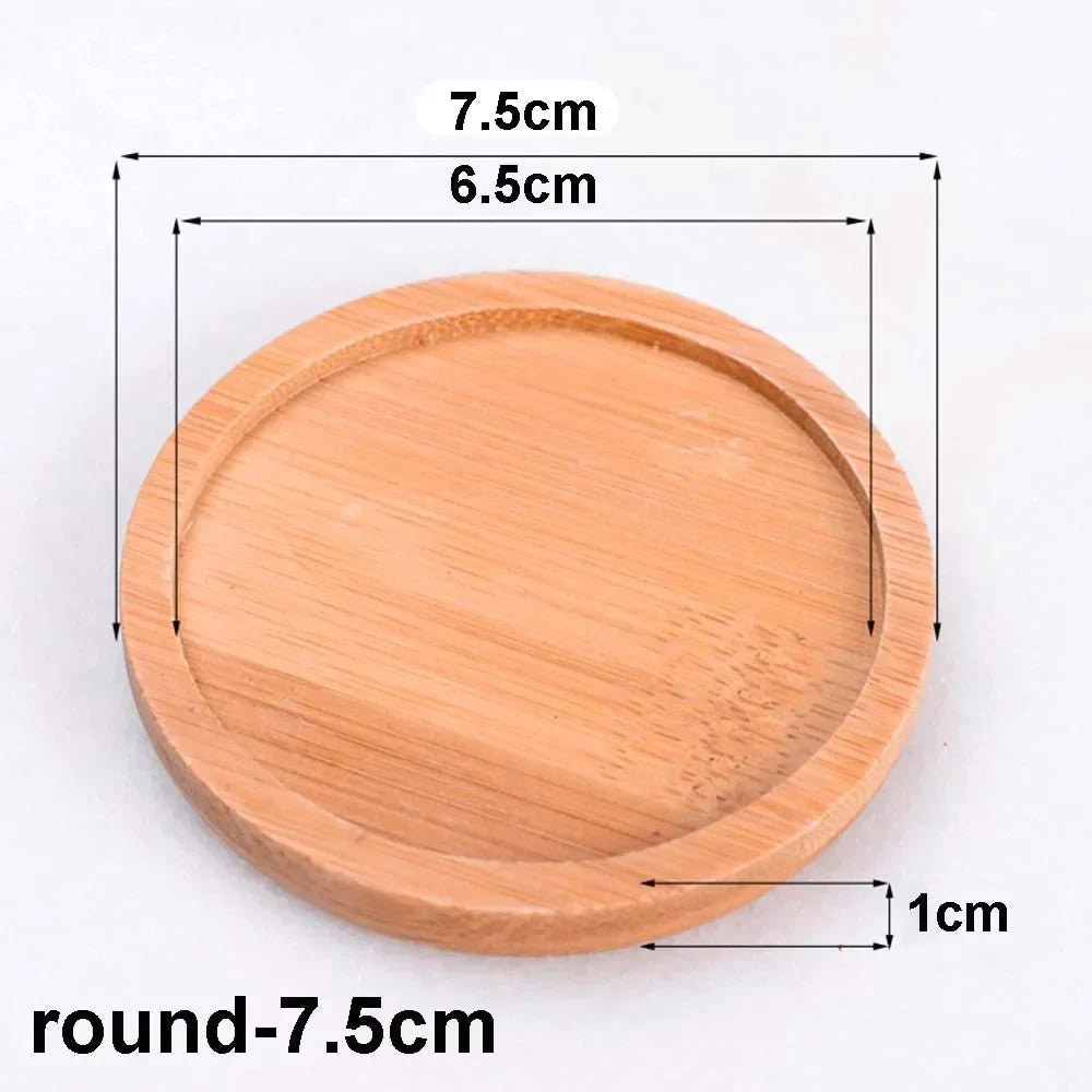 Wooden Bamboo Serving Plate Set Dish Tray Fruit Plate Storage Pallet Kitchen Organizer Dining Bar Supply Dinner Plate Set