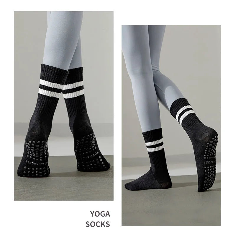 5 Pairs Pilates Socks for Women Yoga Socks Pure Cotton Non Slip Silicone Grips Indoor Sport Fitness Pilates Yoga Gym Dance Socks