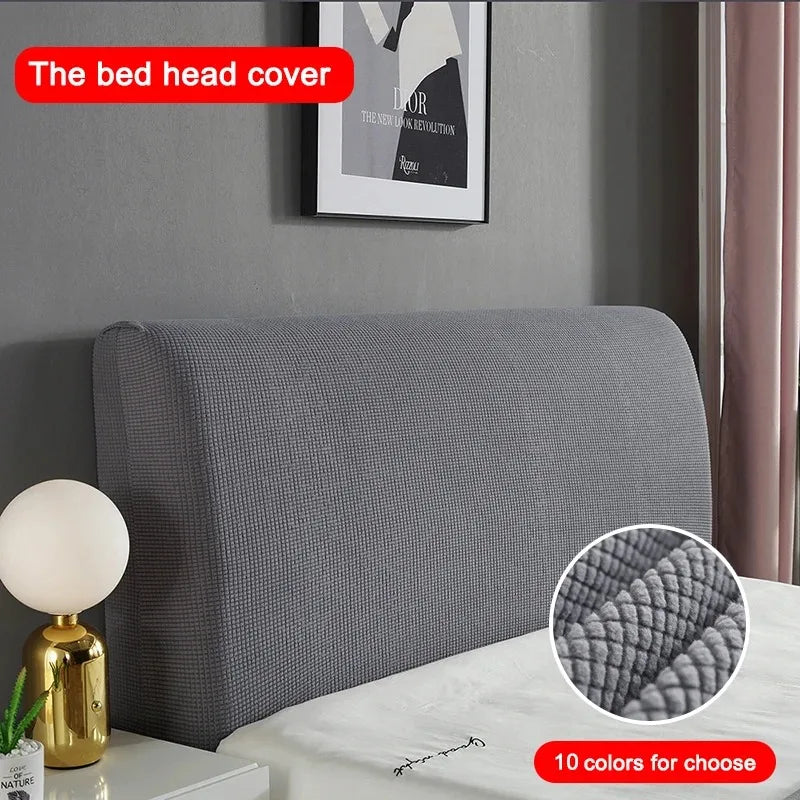 Simple Bedside Cover Elastic Thicken Protection Headboard Case Dust-Proof Nordic Bedroom Bed Cushion Cover House Decoration