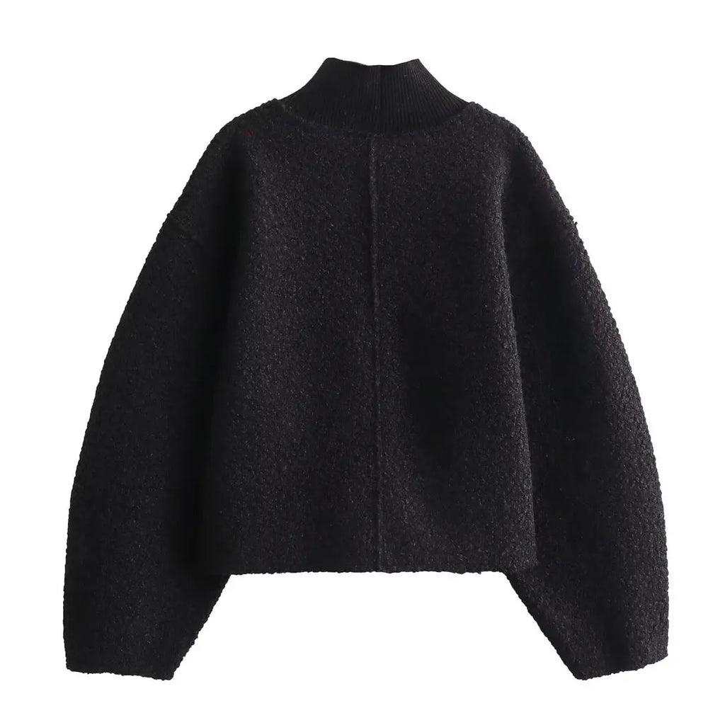 HH Sweatshirts For Women Autumn Casual Loose Turtleneck Long Sleeve Pullover Sweater Female Fashion Chic Top Pullovers