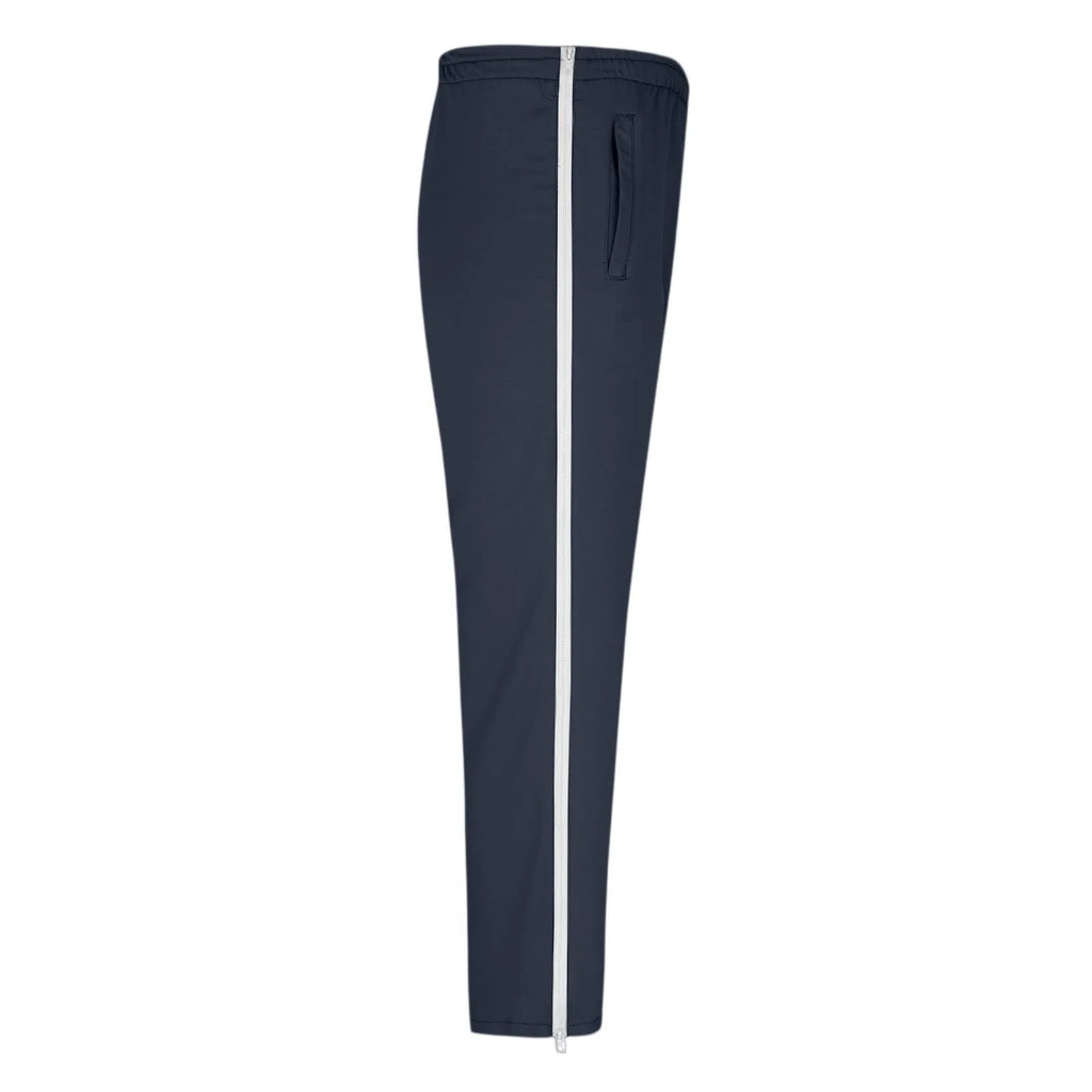 Men Sweatpants Elastic Waistband Pockets Splicing Color Mid-Rise Long Trousers Wide Leg Side Zipper Tear Away Basketball Pants