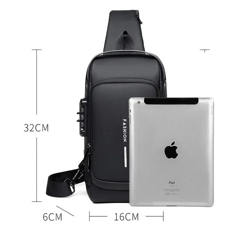 Men Anti Theft Chest Bag Shoulder Bags USB Charging Crossbody Package School Short Trip Messengers Bags Men's Oxford Sling Pack