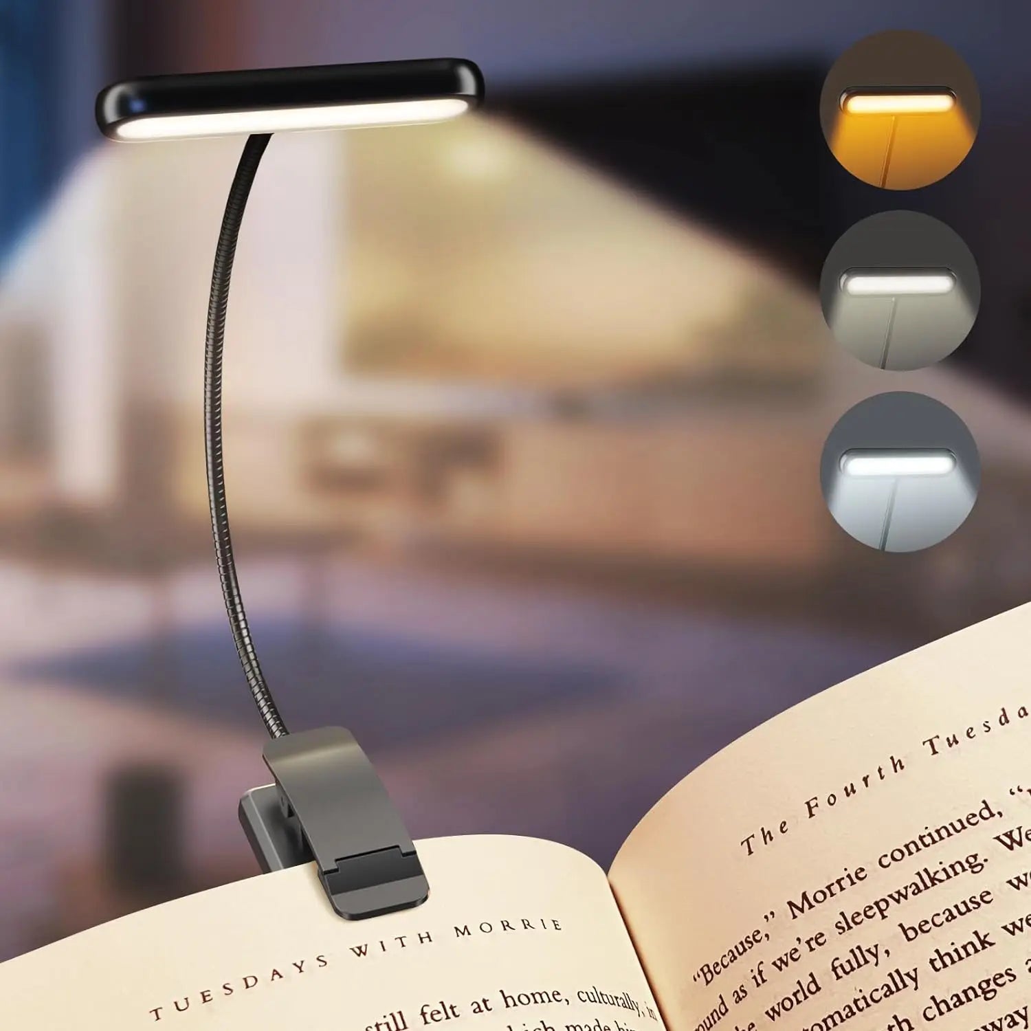 NEW 14Leds Book Light USB Rechargeable Reading Light Warm Cool White Daylight Portable Flexible Easy Clip Night Reading Lamp