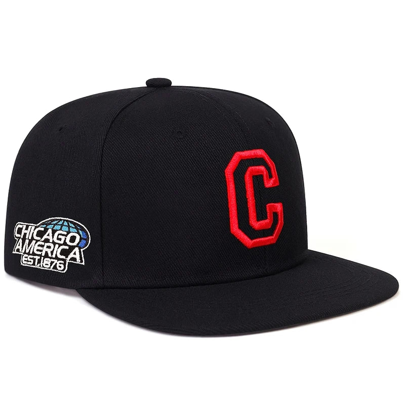 Unisex CHICAGO Embroidery Baseball Cap Cotton Snapback Hats Adjustable Hip Hop Sport Hat Men Women Outdoor Sun Hats Trucker Caps