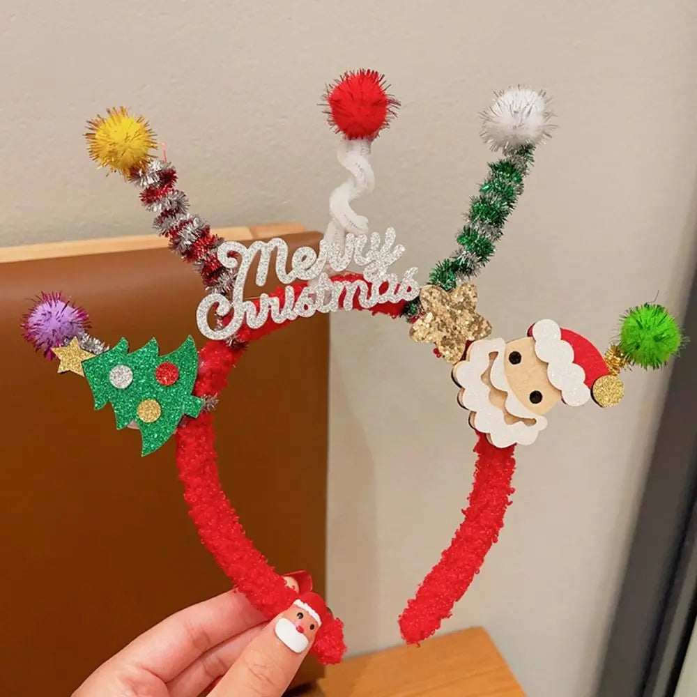 Hair Accessories Christmas Headband Merry Chritmas Xmas Santa Claus Hair Hoop Headpiece Hairband Antler Hair Hoop Girls/Female
