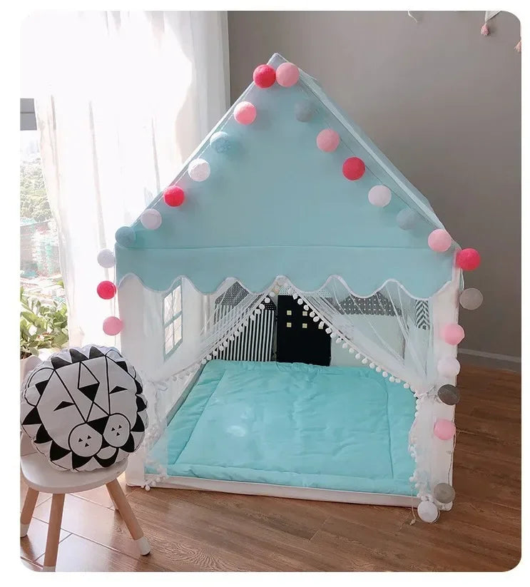 Portable Children's Tent Folding Kids Tents Tipi Baby Play House Large Girls Pink Princess Castle Child Room Decor Play Tent Toy