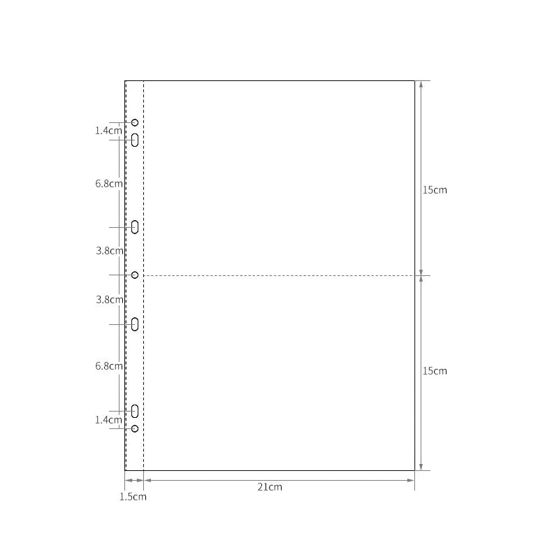 Sharkbang 10pcs A4 Binder Sleeves 7 Holes Postcards Sticker Organizer 11 Designs PP Refill Ring Bags Stationery Accessories