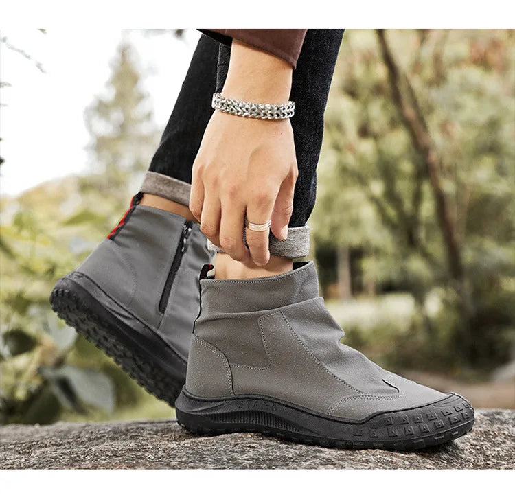 Outdoor Men's High-Top Work Boots Casual Shoes Comfortable Sport Workwear Waterproof Anti-slip Long-lasting No Fatigue Footwear