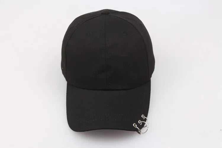 Hip Hop Women's Baseball Cap With Ring Circle Snapback Hats For Men Women Unisex Dad Hat Adjustable Kpop Korean Style Gorra
