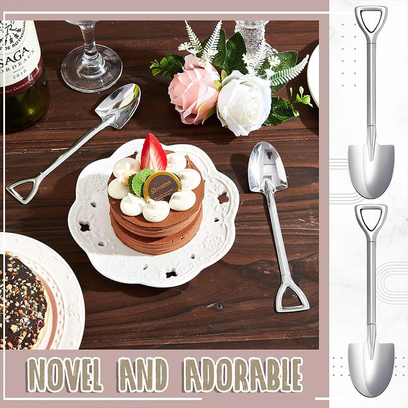 20/1Pcs Stainless Steel Shovel Spoon Gold Silver Coffee Spoons Ice Cream Dessert Scoops Teaspoon Kitchen Tableware Cutlery Set