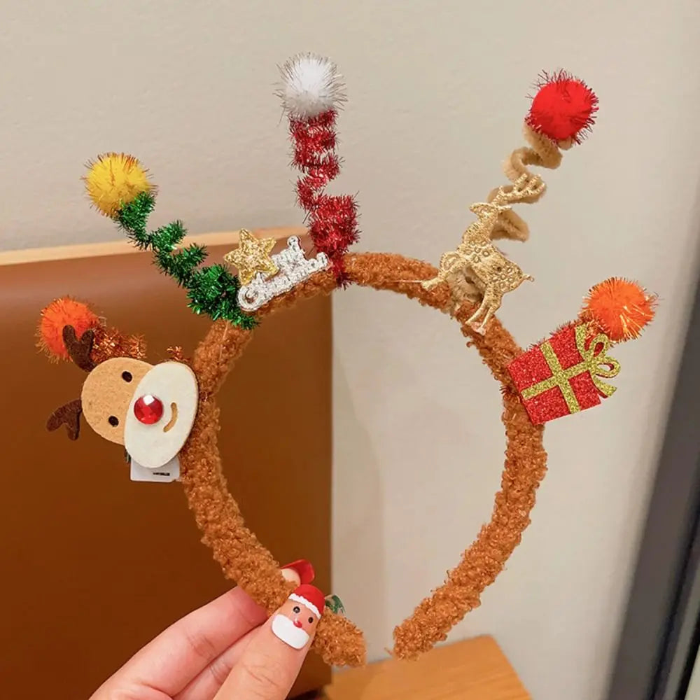 Hair Accessories Christmas Headband Merry Chritmas Xmas Santa Claus Hair Hoop Headpiece Hairband Antler Hair Hoop Girls/Female