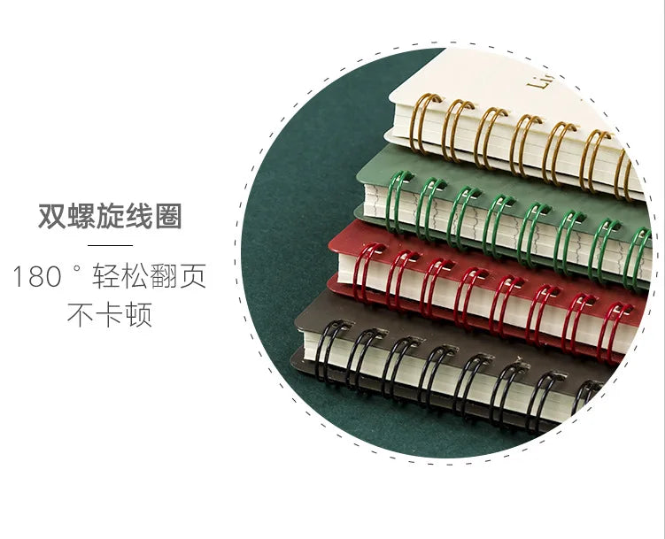 A5/B5/A6 Classical PP Coil Line Grid Spiral Notebook Journals Morandi Basic Diary Weekly Planner Book School Stationery
