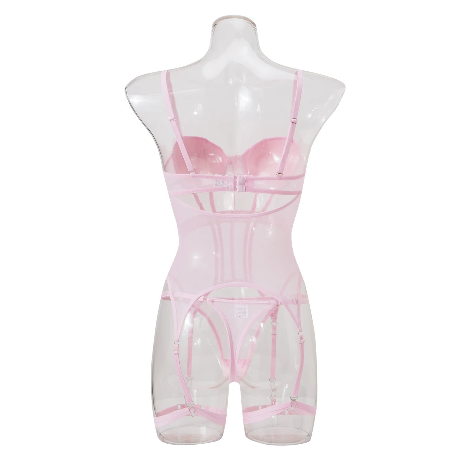MUZISKAT Mesh  Lingerie Luxury Brand Bodysuit Backless Tops for Women 3 Piece Lingerie Set with Garter Sexydresses for Women