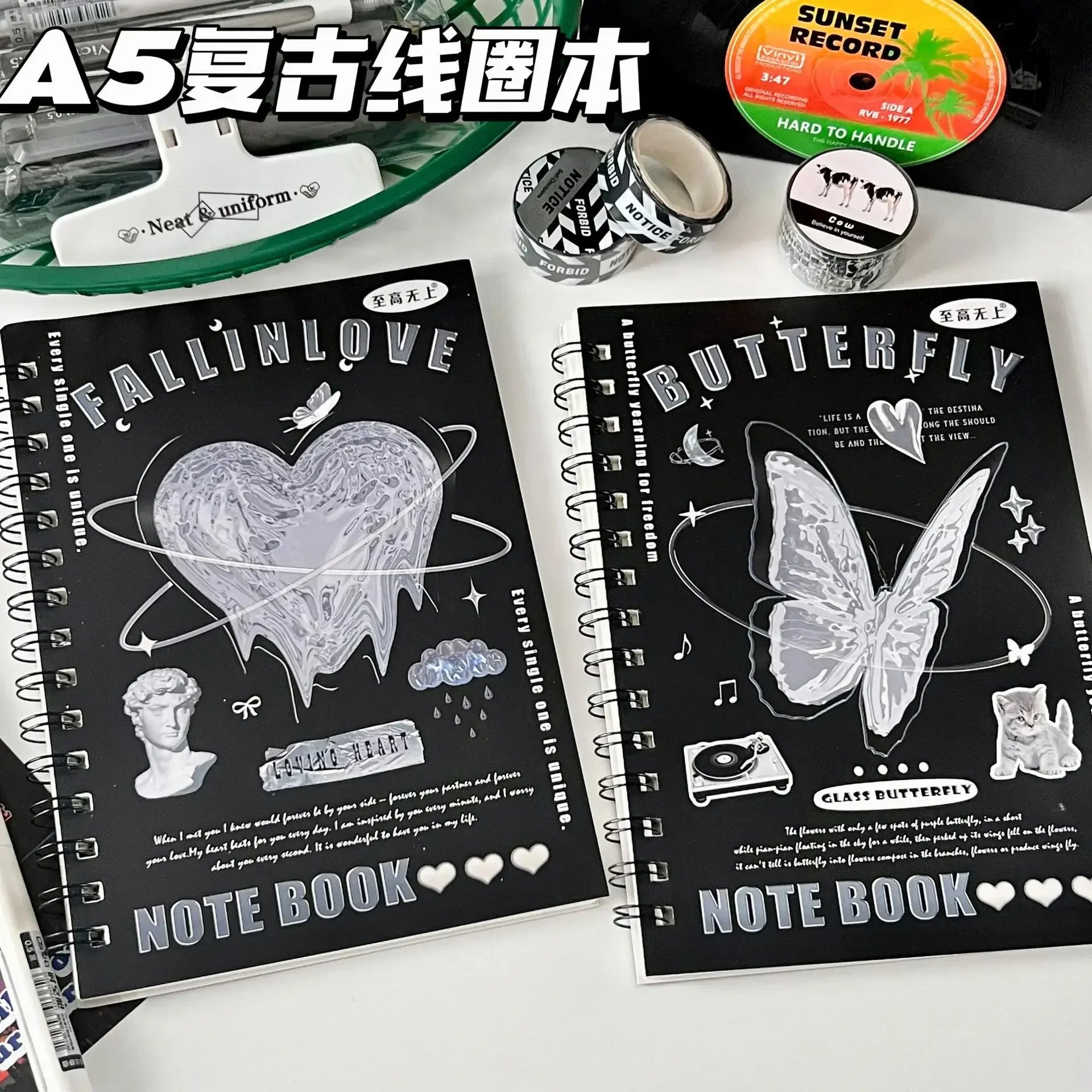 50 sheets/book A5 Horizontal Line Notebook Coil Notebook Paper Student Homework Sketchbook Binder Planner Journal