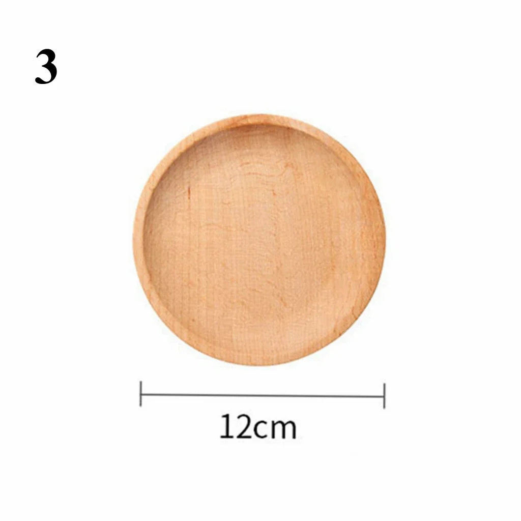 Wooden Bamboo Serving Plate Set Dish Tray Fruit Plate Storage Pallet Kitchen Organizer Dining Bar Supply Dinner Plate Set