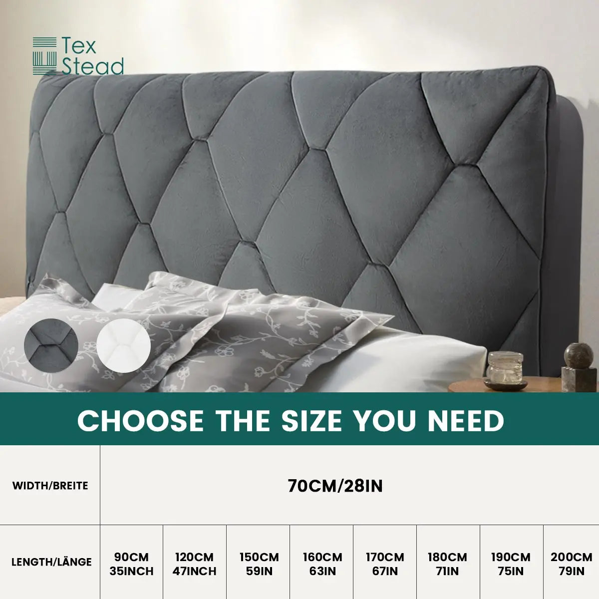 Bed Headboard Cover Stretch Thickened Large Rhombus Slipcover Covers Dustproof Bed Head Protector Cover Bed Board Cover