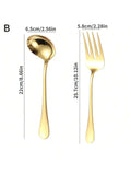 Stainless Steel Kitchenware Gold Serving Spoon Slotting Spoon Slotting Spatula Saucepan Soup Spoon Fork Kitchen Cooking Tool Set