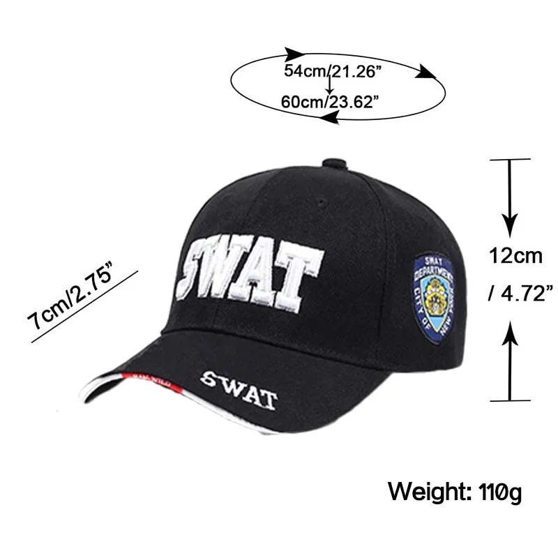 Sport Fashion SWAT Letter Embroidery Snapback Cap Unisex Spring and Autumn Outdoor Adjustable Casual Hats Baseball Caps