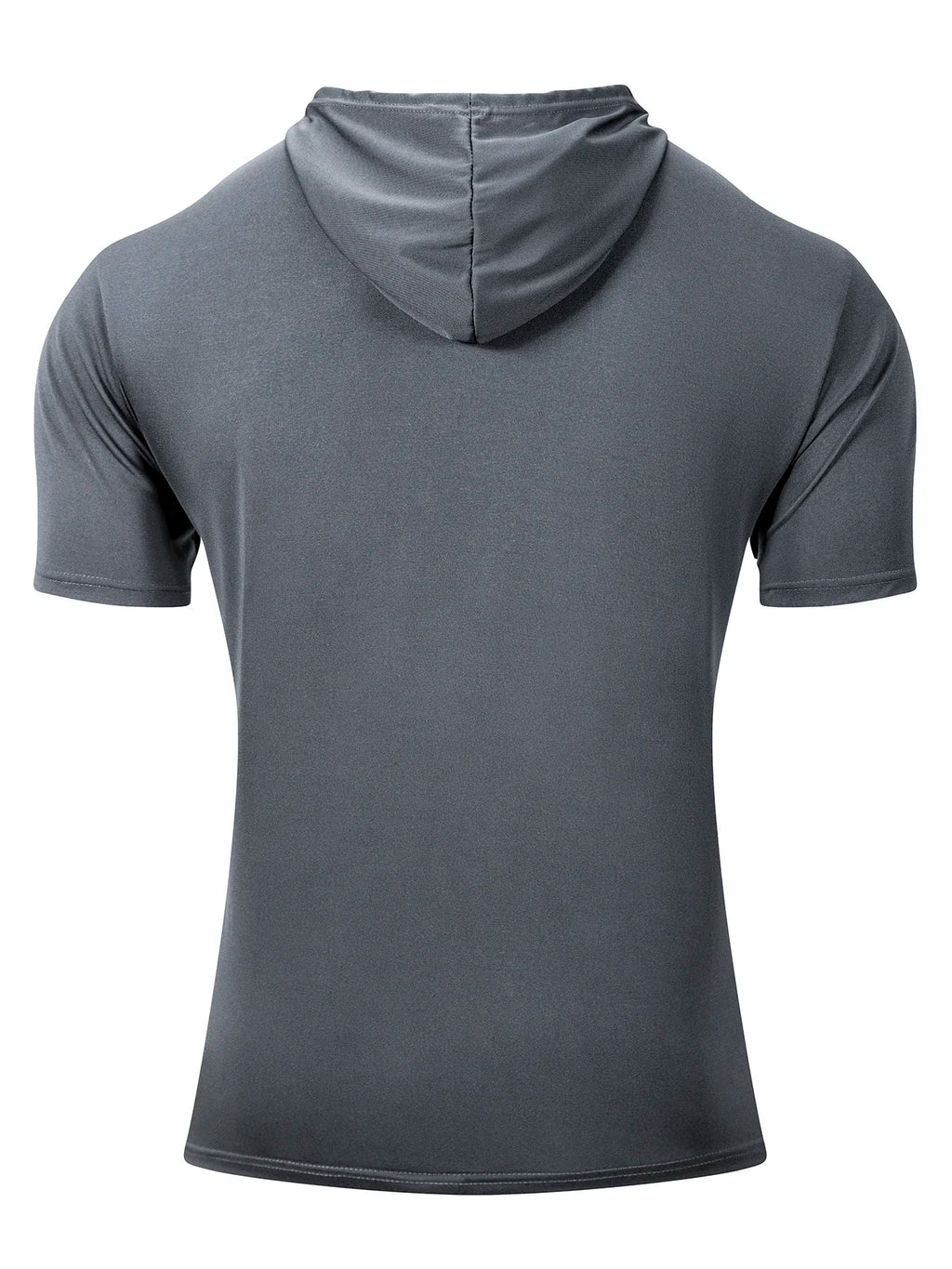 Men's Summer Hoodies T-shirts Short Sleeve Solid Color Loose Hooded Drawstring Pullover Tops Male Casual Sweatwear T-shirt