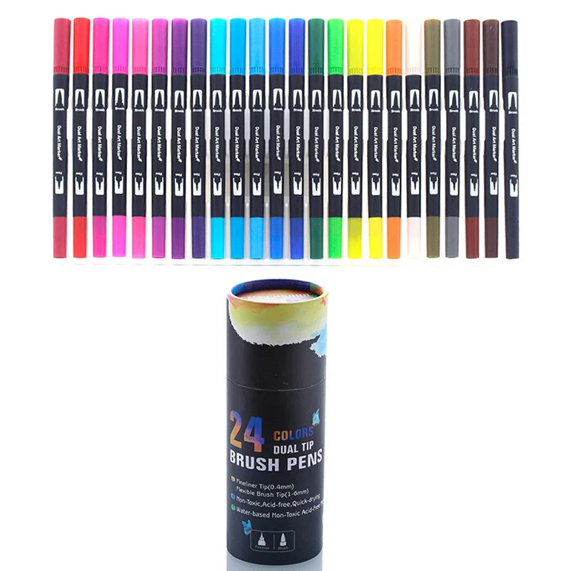 12/24/36 120 Colors Double Ends Manga Art Brush Pen Set Pencil Watercolor Art Markers Fineliner Calligraphy Pens Art Supplies