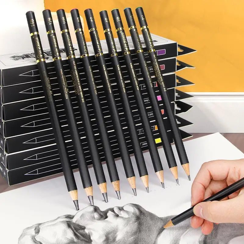 12 pcs/set Professional Sketch Drawing Pencil Set 4H 2H H HB 2B 4B 6B 8B 10B 12B 14B Painting Pencils Stationery Art Supplies