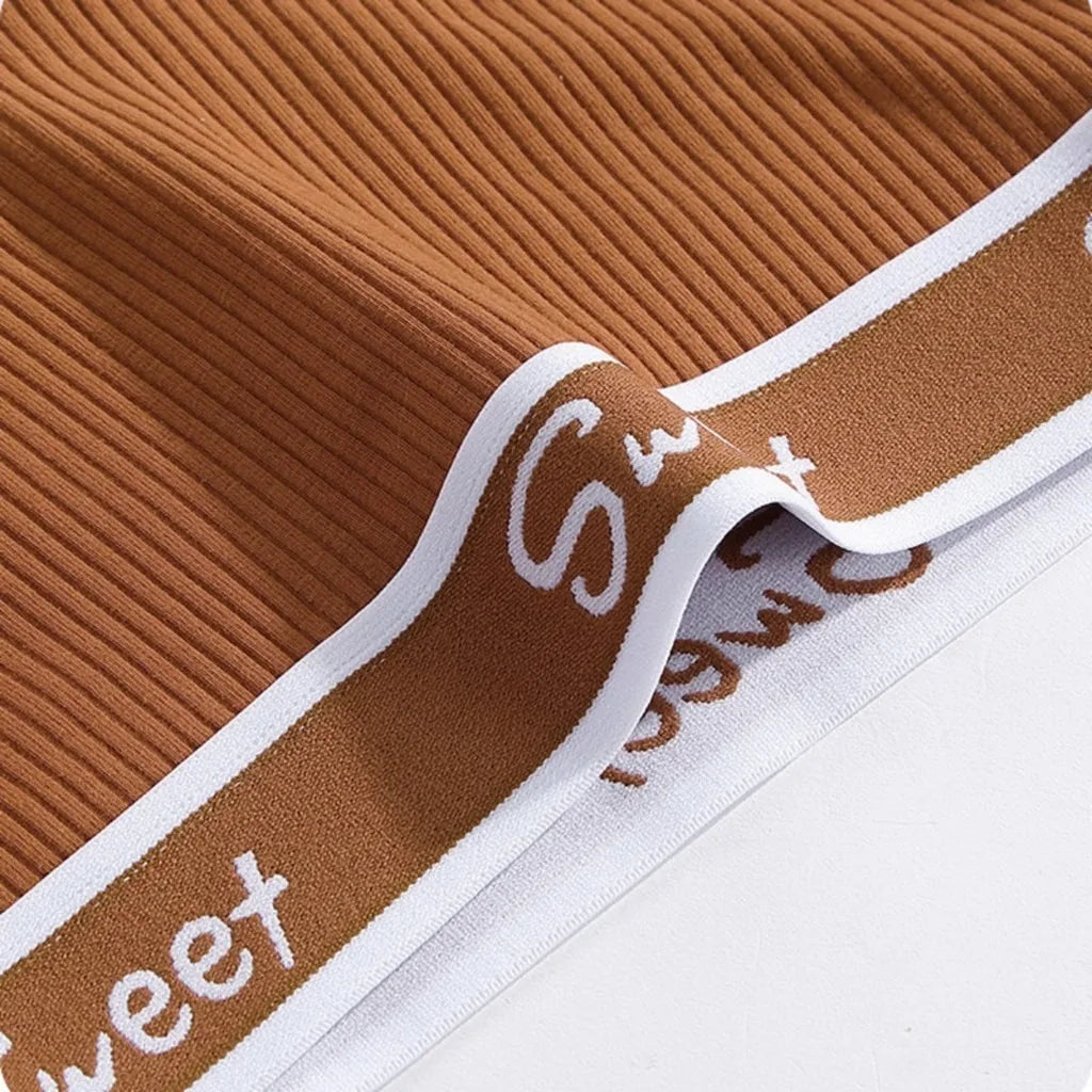 Women's Cotton Panties Bra Women's Comfortable Underwear Set Breathable Mid-Waist Safety Panties Gathered Yoga Shorts Set