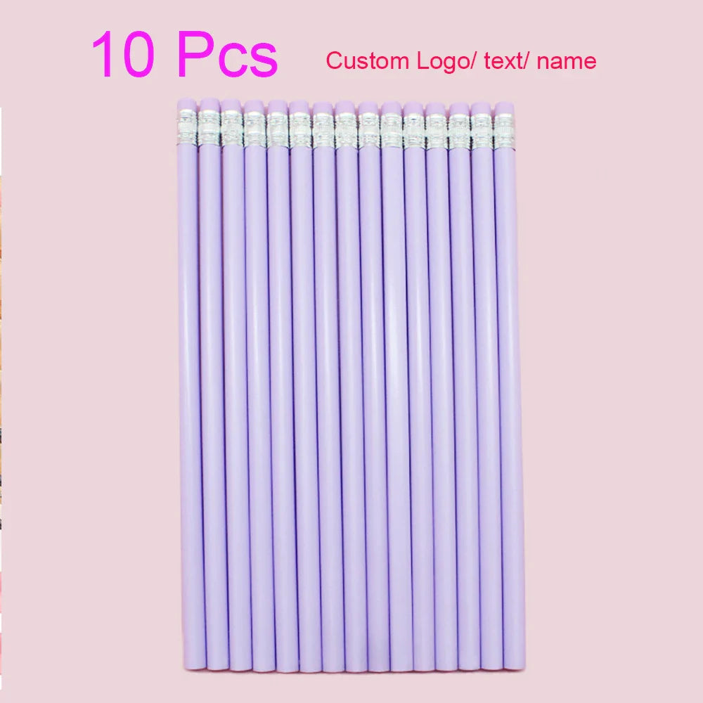 Custom Wood Pencils Personalized Name Pencils with Erasers-Imprinted Logo or Message Pen for Baby Shower Wedding School Office