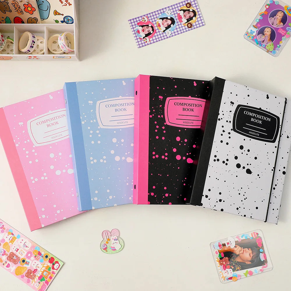 SKYSONIC New Arrival A5 Ring Notebook Jounral Cover INS Bandage Photocards Binder Collect Book Photo Cards Organzier Stationery