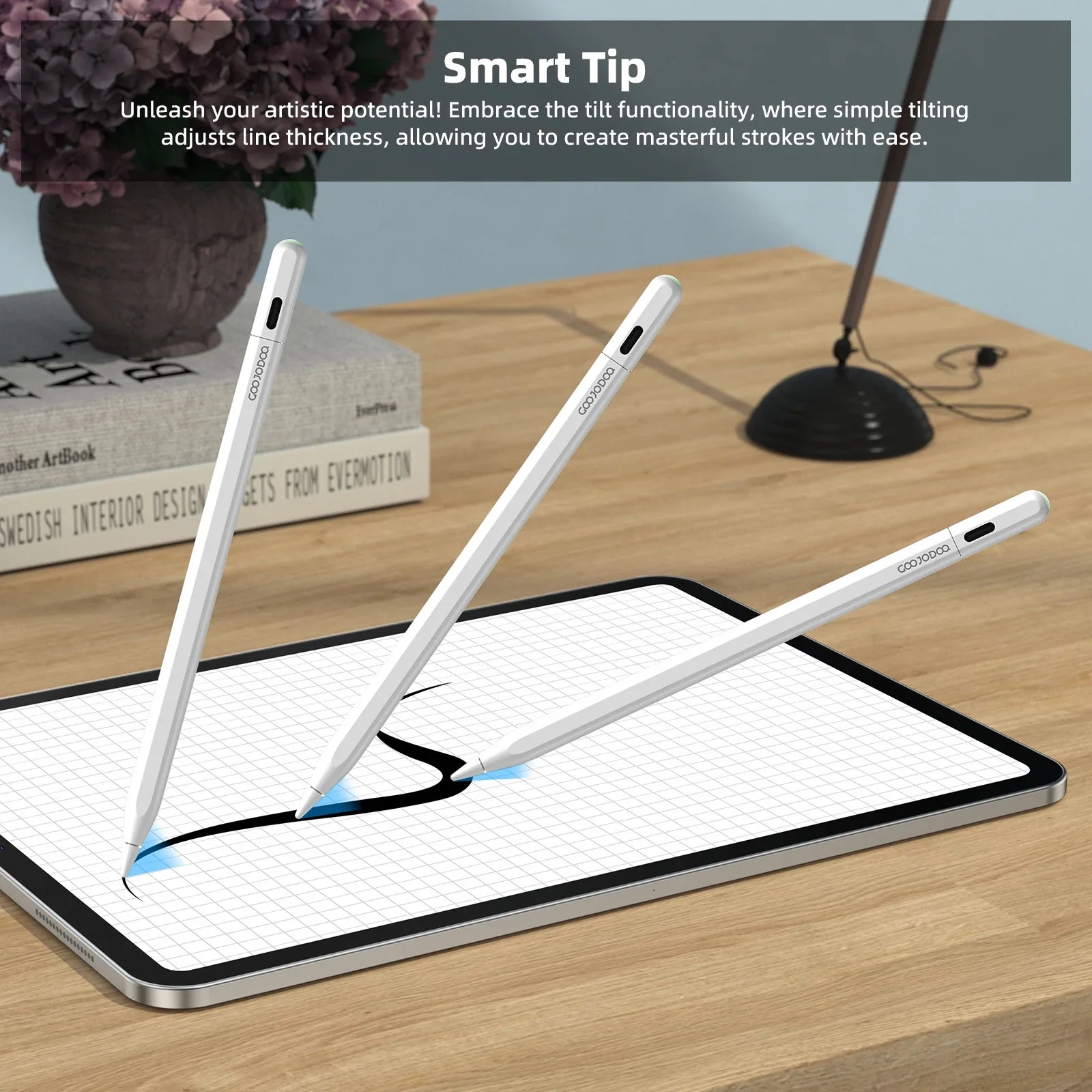 For Apple Pencil 2 with Apple Find My in App iPad Pencil for iPad Air 6 Pro 13' 2024 Air5 4 iPad Pro 11 12.9 with Palm Rejection