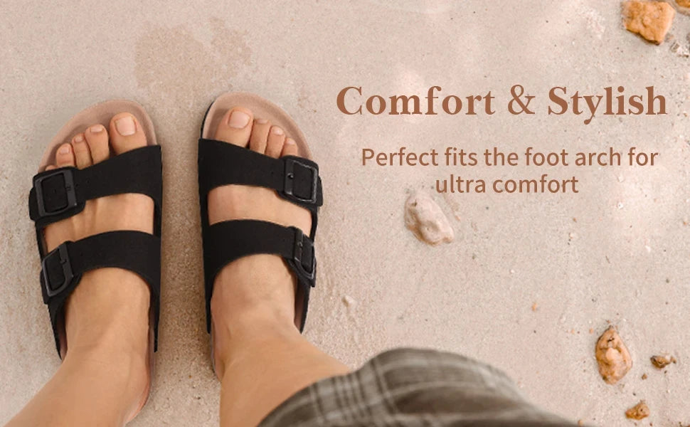 Pallene Women Classic Clogs Cork Footbed Slippers Slip-on Cork Sandals Feamle Unisex Beach Shoes Outdoor Men Mules And Clogs