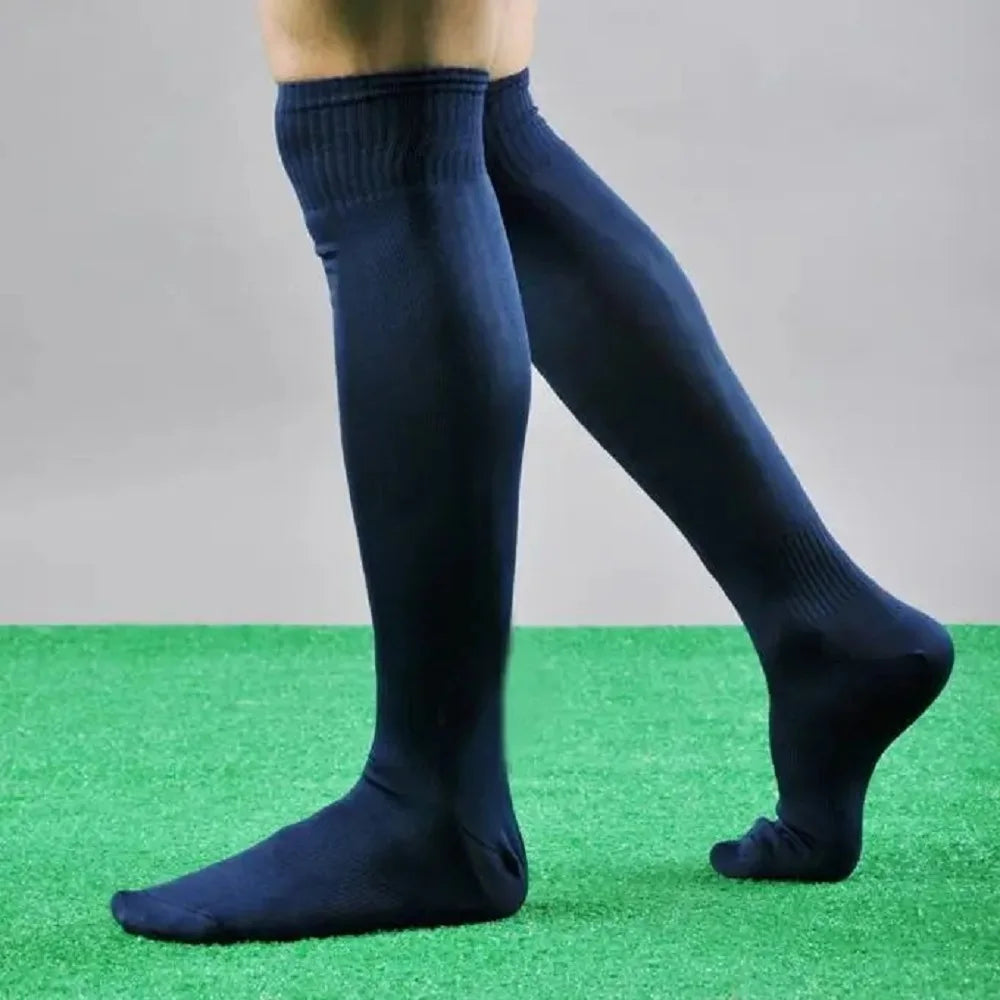 Football Socks Men'S Sports Soccer Socks Solid Color Over Knee Socks Casual Breathable Socks Men'S Training Socks Ball Socks