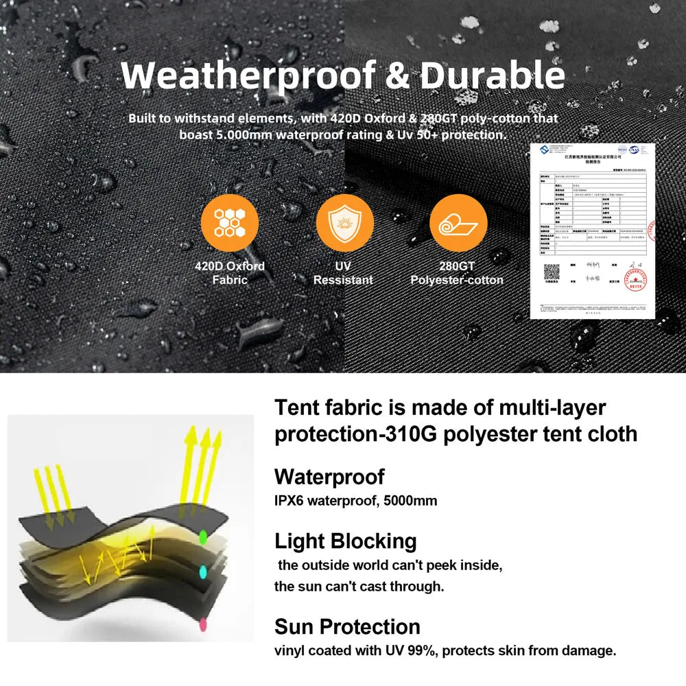 Factory Supply Reliable RTT Quick  Drying Car Roof Tent Large - Capacity Rooftop Tent Is Suitable for Outdoor Camping