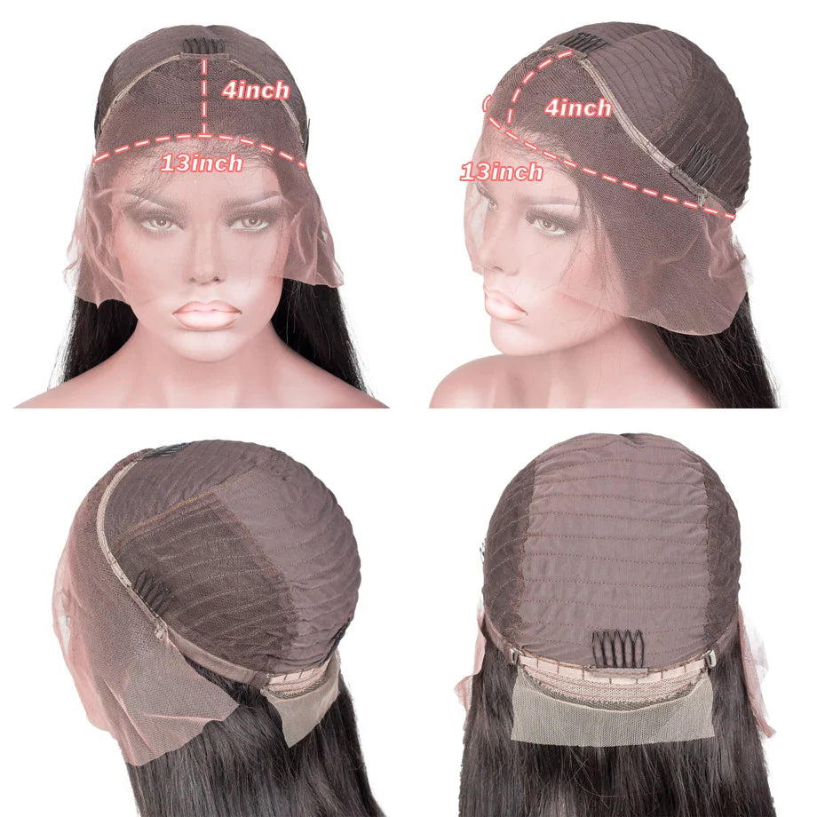 Blue 13x4 Lace Front Body Wave Human Hair Wigs Brazilian Blue Colored HD Transparent Lace Front Wigs For Women Pre Plucked