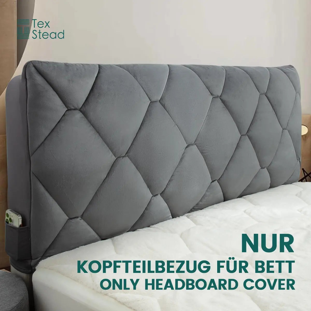 Bed Headboard Cover Stretch Thickened Large Rhombus Slipcover Covers Dustproof Bed Head Protector Cover Bed Board Cover